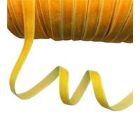 LLMWFA Ruban de velours décoration intérieure 5 mètres, ruban Vintage luxe 10mm, d'emballage nœud sourcils bleu vert 1 rouleau(Yellow)