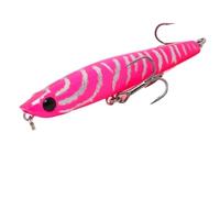 LLMWFA Type de Lame d'appât Artificiel, appât Dur Professionnel Flottant 55 70 85 105mm, leurre Crayon Topwater Violet Jaune Vert Blanc(Peach Pick,55mm)