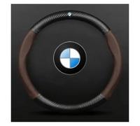 LLNOM Car Anti-slip Leather Steering Wheel Cover Compatible for BMW M Power M3 M4 M5 E36 E39 E46 E60 E90 E91 F01 F10 F15 F20 F30 G05 X1 X3 X5 X7 pompes hydrauliques(Brown (BMW))