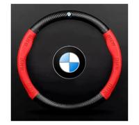 LLNOM Car Anti-slip Leather Steering Wheel Cover Compatible for BMW M Power M3 M4 M5 E36 E39 E46 E60 E90 E91 F01 F10 F15 F20 F30 G05 X1 X3 X5 X7 pompes hydrauliques(Red (BMW))
