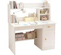 LLNWDNB Bureau avec Rangement, Bureau d'enfant avec Tiroir et Grands Placards Table d'ordinateur pour Le Travail, Les Études, La Chambre.Garçons et Filles Adolescents A,80CM