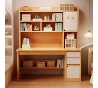 LLNWDNB Bureau avec Tiroirs et Rangement Bureau Enfant en Bois avec Étagère Table Informatique Charge de 80 Kg pour L'étude, Le Travail et L'écrire C,100CM