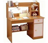 LLNWDNB Bureau Enfant avec Étagère et Tiroir Bureau en Bois avec Grand Espace de Stockage Table de Travail Stable Aux Coins Ronds Plan de Travail Multifonction pour Enfants Dès 3 Ans E,80CM