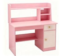 LLNWDNB Bureau Enfant avec Tiroirs Étagère Ouverte et Armoire de Rangement Bureau des Jeunes Table Enfants pour Dessiner Lecture pour Les Enfants À Partir de 3 Ans A