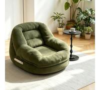 LLNWDNB Canapé À Compression sous Vide Canapé de Sol Paresseux Chaise de Lecture Canapé Simple Confortable Tatami Inclinable Peut Être Endormi avec Paillasson Salon Chambre Bureau Poufs d'angle Green