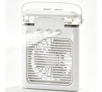 LLNWDNB Climatiseur Portable avec Ventilateur 3 Vitesses Minuterie 1-3H Buse De Pulvérisation À 3 Trous Éclairage D'ambiance Coloré Autonomie 5 Heures Mini Climatiseur Portable USB Silencieux C