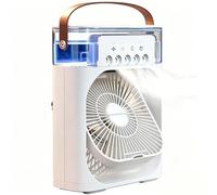 LLNWDNB Mini Climatiseur Mobile Silencieux avec 3 Vitesses 3 Brumisation 5 Trous Brumisateur Lumière LED 7 Couleurs Réservoir 600ML Rafraichisseur d'air Silencieux pour Chambre/Bureau A