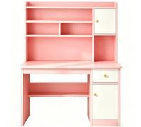 LLNWDNB Rose Bureau Informatique avec Espace de Stockage Bureau Ordinateur avec Tiroir Compartiment Ouvert Table d'ordinateur pour Chambre Enfant Etudier Travailler A,120CM