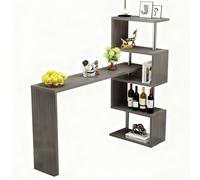 LLNWDNB Tables de Bar Ensemble Tables Bar Table À Manger Table Haute avec 5 Espaces Rangement Ensemble Tableau de Bar Cuisine Table Bistrot Ilot Central Plateau Cuisine Salon Salle Manger A