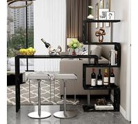 LLNWDNB Tables de Bar Ensemble Tables Bar Table À Manger Table Haute avec 5 Espaces Rangement Ensemble Tableau de Bar Cuisine Table Bistrot Ilot Central Plateau Cuisine Salon Salle Manger E