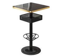 LLNWDNB Tables Hautes Table de Bar Rétro Table Haute de Pub avec Structure Métal Repose-Pieds Petite Table Bar Moderne pour Café Petit-Déjeuner Les Cafés Les Bars Les Familles A