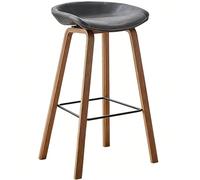 LLNWDNB Tabouret de Bar en Hêtre Massif Chaise de Comptoir avec Siège en Simili Cuir Repose-Pieds Métallique Hauteur 65/75 cm 200 Kg Capacité de Charge pour Cuisine Îlot B,65CM