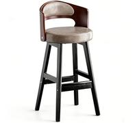 LLNWDNB Tabouret de Bar Réglable avec Dossier Ergonomique Tabouret Haut en Bois Massif Siège de Bar Confortable avec Repose-Pieds Chaise de Bar Tabouret de Cuisine pour Café et Maison B,65CM