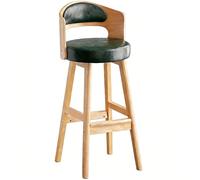 LLNWDNB Tabouret de Bar Réglable avec Dossier Ergonomique Tabouret Haut en Bois Massif Siège de Bar Confortable avec Repose-Pieds Chaise de Bar Tabouret de Cuisine pour Café et Maison C2,65CM
