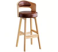 LLNWDNB Tabouret de Bar Réglable avec Dossier Ergonomique Tabouret Haut en Bois Massif Siège de Bar Confortable avec Repose-Pieds Chaise de Bar Tabouret de Cuisine pour Café et Maison A2,75CM