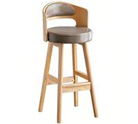 LLNWDNB Tabouret de Bar Réglable avec Dossier Ergonomique Tabouret Haut en Bois Massif Siège de Bar Confortable avec Repose-Pieds Chaise de Bar Tabouret de Cuisine pour Café et Maison B2,65CM