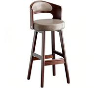 LLNWDNB Tabouret de Bar Réglable avec Dossier Ergonomique Tabouret Haut en Bois Massif Siège de Bar Confortable avec Repose-Pieds Chaise de Bar Tabouret de Cuisine pour Café et Maison B1,65CM