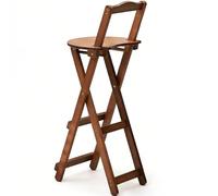 LLNWDNB Tabourets de Bar Pliant en Bambou Tabouret Pliant avec Dossier Repose-Pieds Structure Triangulaire Pliant Gain de Place Montage Facile Tabouret Haut pour Cuisine Bistro Maison B,63CM