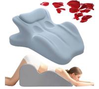 LLNWYGEB Oreiller de Couple 27° pour Plus d'intimité et de Confort - Design Ergonomique pour Les Couples, Coussin en Mousse à mémoire de Forme pour Les Couples,Bleu