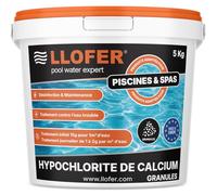 LLOFER - 5 Kg Hypochlorite de Calcium granulés - Chlore Choc - Eau Verte & Trouble - chloration Choc Piscine
