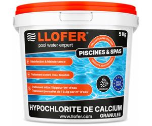LLOFER - 5 Kg Hypochlorite de Calcium granulés - Chlore Choc - Eau Verte & Trouble - chloration Choc Piscine