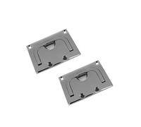 LLOOPK 2PCS 76mm Square Stainless Steel Flush Mount Deck Slam Hatch Marine High Mirror Polishing Locking Latch Sliding Boat Hardware