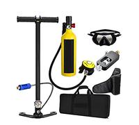 LLOOPK Bouteille de plongée, Respirateur De Plongée Portable Loisirs en Plein Air Style Adulte Équipé d'une Bouteille D'oxygène Capacité 1L(Yellow Set F)