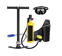 LLOOPK Bouteille de plongée, Respirateur De Plongée Portable Loisirs en Plein Air Style Adulte Équipé d'une Bouteille D'oxygène Capacité 1L(Yellow Set E)