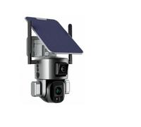 LLOOPK Caméra de sécurité, 8MP 4G Solar Camera Wireless 4K Dual Lens 4X 10X Solar Panel Human Detection PTZ Surveillance Outdoor IP Cameras Wireless(4G 10X Zoom 32GB)