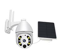 LLOOPK Caméra de sécurité, Caméra de sécurité Solaire extérieure 3G 4G Carte SIM Surveillance vidéo alimentée par Batterie Rechargeable 4MP PTZ CCTV PIR Mouvement(2MP WiFi Solar 32G)