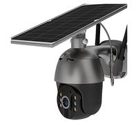 LLOOPK Caméra de sécurité, Caméra IP Solaire 2K 4MP, Puissance 8W, Batterie Rechargeable, Surveillance vidéo sans Fil, PTZ, Alarme, Vision Nocturne Couleur(4MP WiFi Camera)