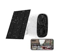 LLOOPK Caméras de sécurité, 4MP WiFi Solar Battery Camera Low Powered Wireless Outdoor PIR Human Detection Security Surveillance Cameras Long Time Standby(Only Camera Solar)