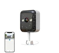 LLOOPK Caméras de sécurité, Mini caméra de sécurité IP 2K, Surveillance extérieure WiFi avec Zoom numérique 5X, Vision Nocturne Couleur et babyphone(2K Add 32G Card)