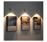 LLOOPK Projecteur LED, éclairage sans fil for tableau, éclairage de peinture rechargeable avec détecteur de mouvement, éclairage à coller, rotation à 360°, variateur en continu