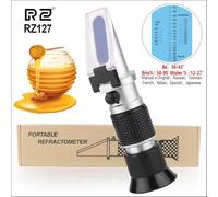 LLOOPK Refractometre, Réfractomètre RZ for Compteur de Miel, testeur de Sucre for Apiculteur, 58%-92%, réfractomètre Automatique for Miel, réfractomètre de Concentration portatif(RZ127-whitebox)