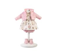 Llorens 1025996 Vêtements pour poupée de 33 cm, ensemble de vêtements avec ours blanc et gilet en tricot rose, accessoires pour poupée