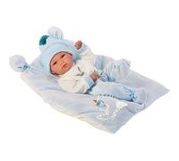 Llorens 63555 Bimbo Poupée bébé avec Pyjama et Bonnet en Laine Multicolore 35 cm