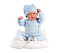 Llorens 84453 NEW BORN - poupée réaliste avec sons et corps en tissu doux - 44 cm