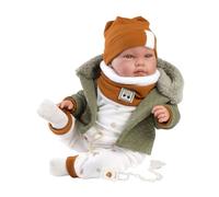 Llorens 84465 NEW BORN - poupée réaliste avec sons et corps en tissu doux - 44 cm