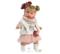 Llorens Julia - 1042402 - Cheveux blonds et Yeux Bleus - Poupée avec Corps Doux - Tenue Tendance et tétine - 42 cm
