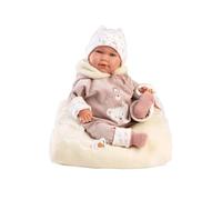 Llorens Mimi 1017406 Poupée avec Yeux Bleus et Corps Doux, avec oufit d'ours, tétine, Attache-tétine et Coussin 42 cm