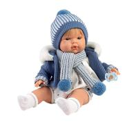 Llorens Sasha 1038573 Poupée avec Cheveux blonds et Yeux Bleus, poupée au Corps Doux avec Tenue en Tricot Bleu, 38 cm