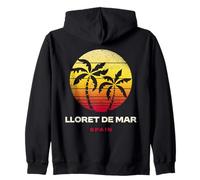 Lloret De Mar Espagne Rétro Palm Sunset Tropical Beach Sweat à Capuche
