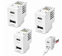 LLot de 3 Modules Alimentation USB 220V vers 5V 2.1A AC DC, USB-A USB-C | Prise USB encastrable compacte avec protections; pour smartphones, tablettes, meubles, panneaux, domotique et projets DIY