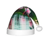 LLOTPQ Bonnet de Noël pour enfants - Chapeau de Père Noël festif avec motif coloré et fabuleux imprimé flamants roses, parfait pour les fêtes de vacances et les vêtements d'hiver