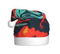 LLOTPQ Bonnet de Père Noël pour adultes - Chapeau de Noël unisexe avec imprimé volcan, parfait pour les fêtes de fin d'année, le Nouvel An