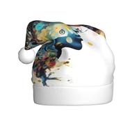 LLOTPQ Bonnet de Père Noël pour adultes - Chapeau de Noël unisexe avec intelligence artificielle - Motif imprimé cerveau, parfait pour les fêtes de fin d'année, le Nouvel An