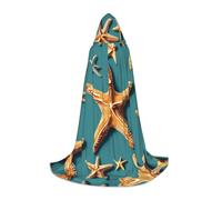 LLOTPQ Cape à capuche unisexe avec imprimé étoile de mer pour Halloween | Víspera De Todos Los Santos Cosplay Robe Sorcière Capa Décorative Confort Jedi Magicien
