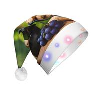 LLOTPQ Chapeau de Noël à LED avec bouchon en liège pour adultes - Chapeau de Père Noël festif, couvre-chef de fête d'hiver en peluche pour les vacances, Noël