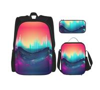 LLOTPQ Cool Music Sound Wave Sac à dos pour ordinateur portable 15", Cool | Sac à livres universitaire en plein air garçons filles études léger études mode jeunesse bandoulière réglable de rangement
